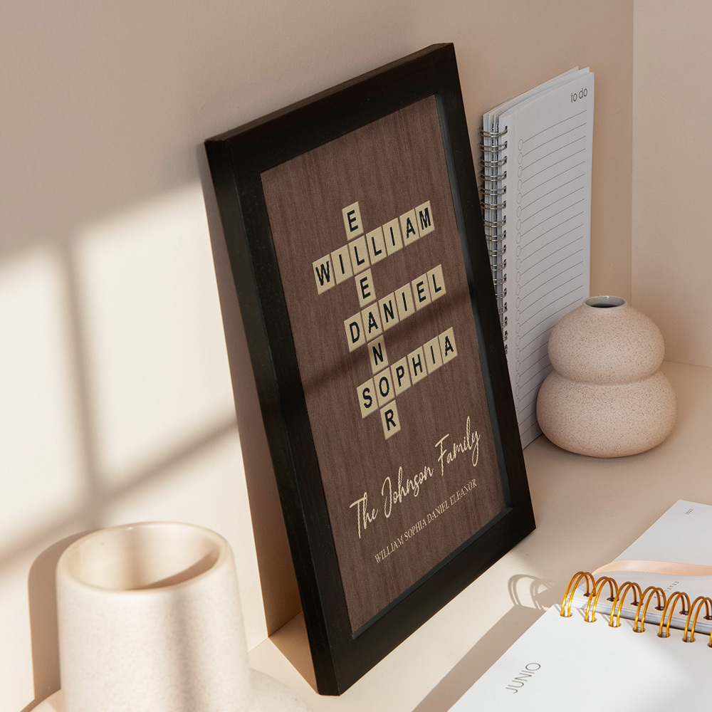Custom Wooden Frame with Your Text Custom Word Family Names Best Gift - MyFaceSocksAU