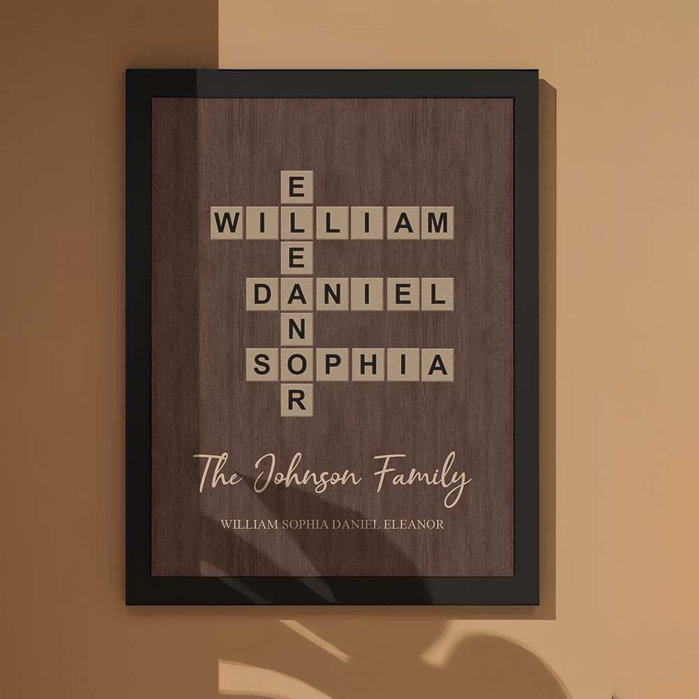 Custom Wooden Frame with Your Text Custom Word Family Names Best Gift - MyFaceSocksAU
