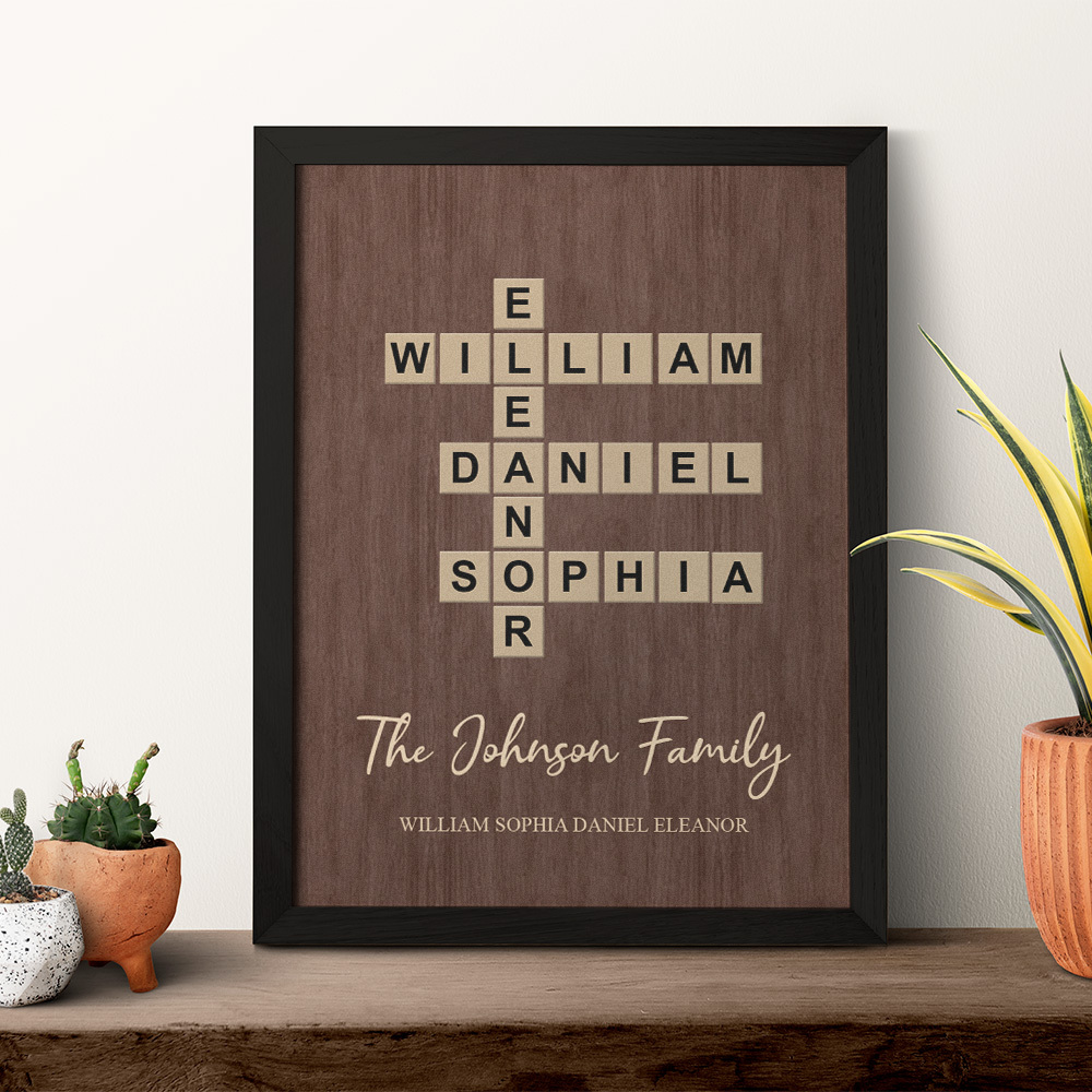 Custom Wooden Frame with Your Text Custom Word Family Names Best Gift - MyFaceSocksAU