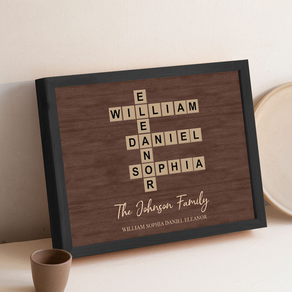 Custom Wooden Frame with Your Text Custom Word Family Names Best Gift - MyFaceSocksAU