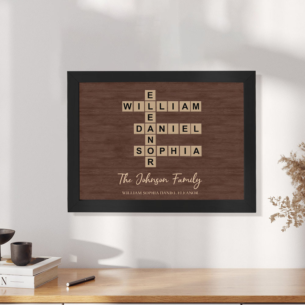 Custom Wooden Frame with Your Text Custom Word Family Names Best Gift - MyFaceSocksAU