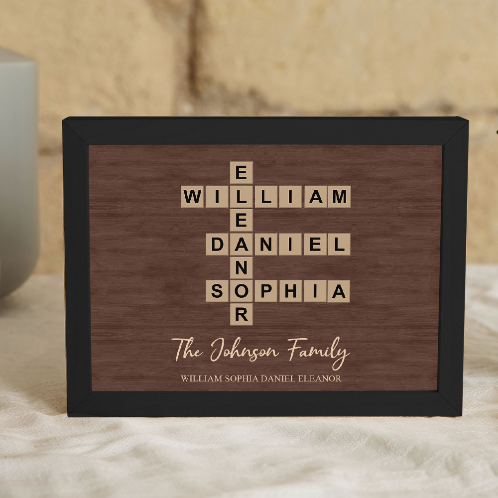 Custom Wooden Frame with Your Text Custom Word Family Names Best Gift - MyFaceSocksAU