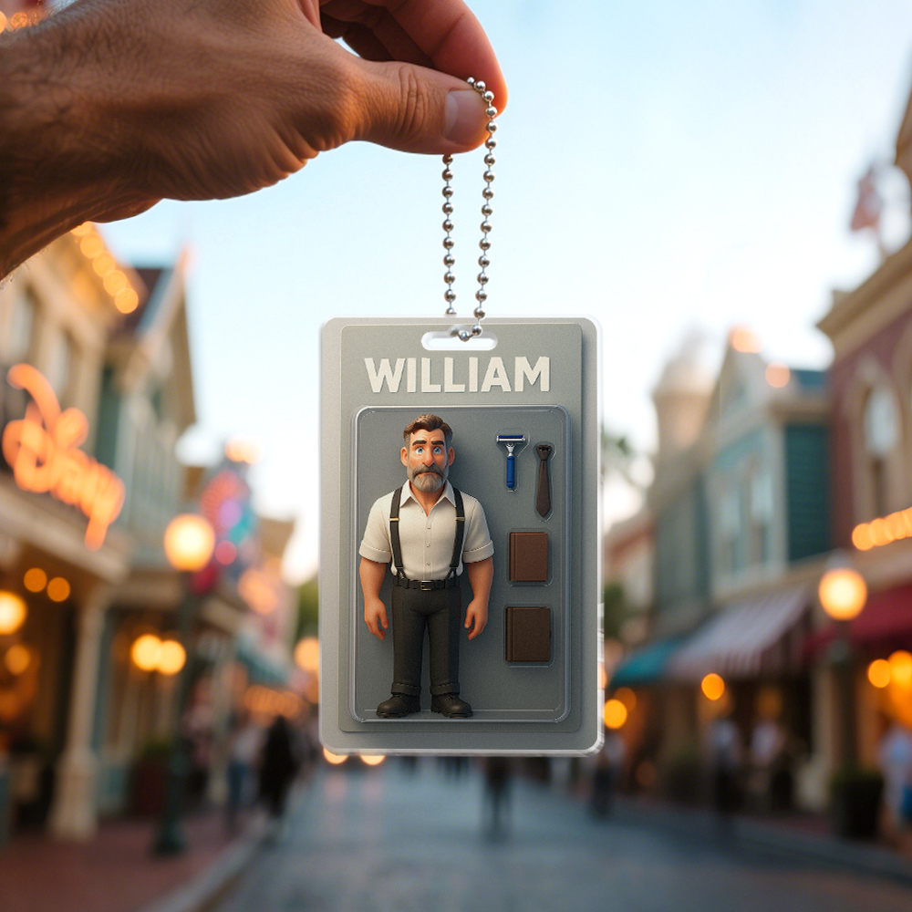 Fully Body Customizable Action Figure Pack Packaging Toy Box Style Art Gift Personalized Acrylic Car Hanger Gift for Him-MyFaceSocksAu