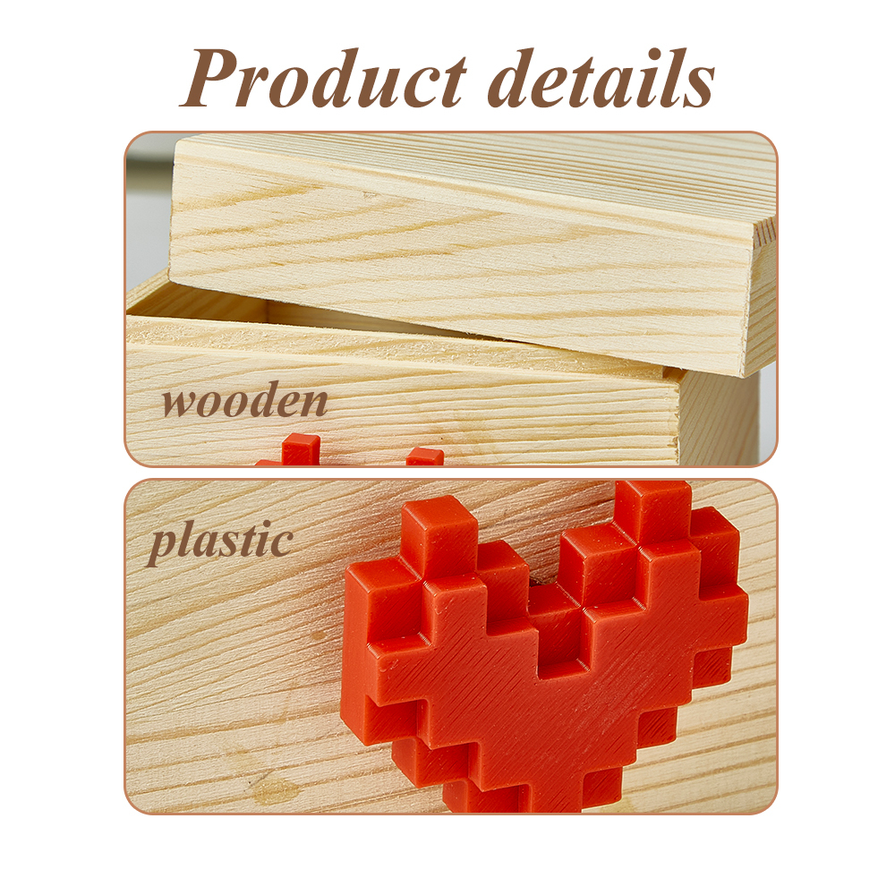 Lovebox Photo Messenger Personalized Wooden Message Box Long Distance Relationship Gift for Partner Family Couples Kids - MyFaceSocksAU