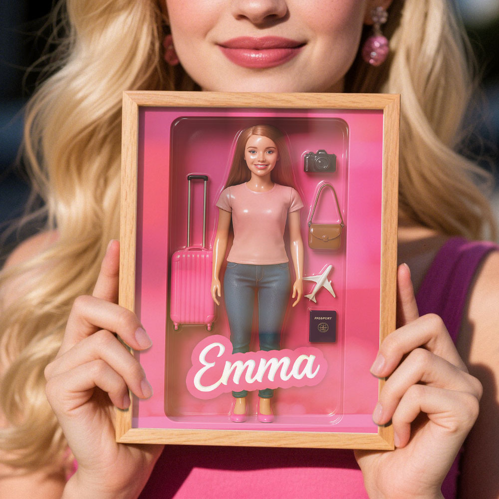 Custom DollInspired Display Gift Personalized Mini You in Framed Box with Name & Outfit - MyFaceSocksAU
