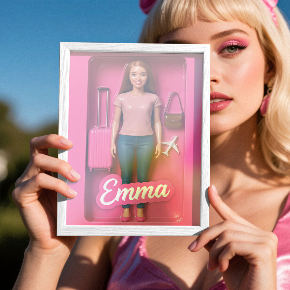 Custom DollInspired Display Gift Personalized Mini You in Framed Box with Name & Outfit - MyFaceSocksAU