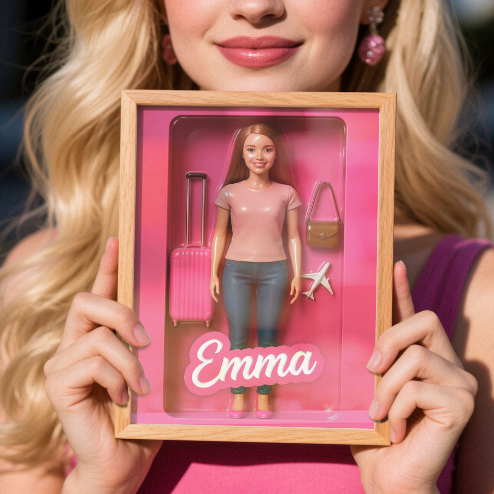 Custom DollInspired Display Gift Personalized Mini You in Framed Box with Name & Outfit - MyFaceSocksAU