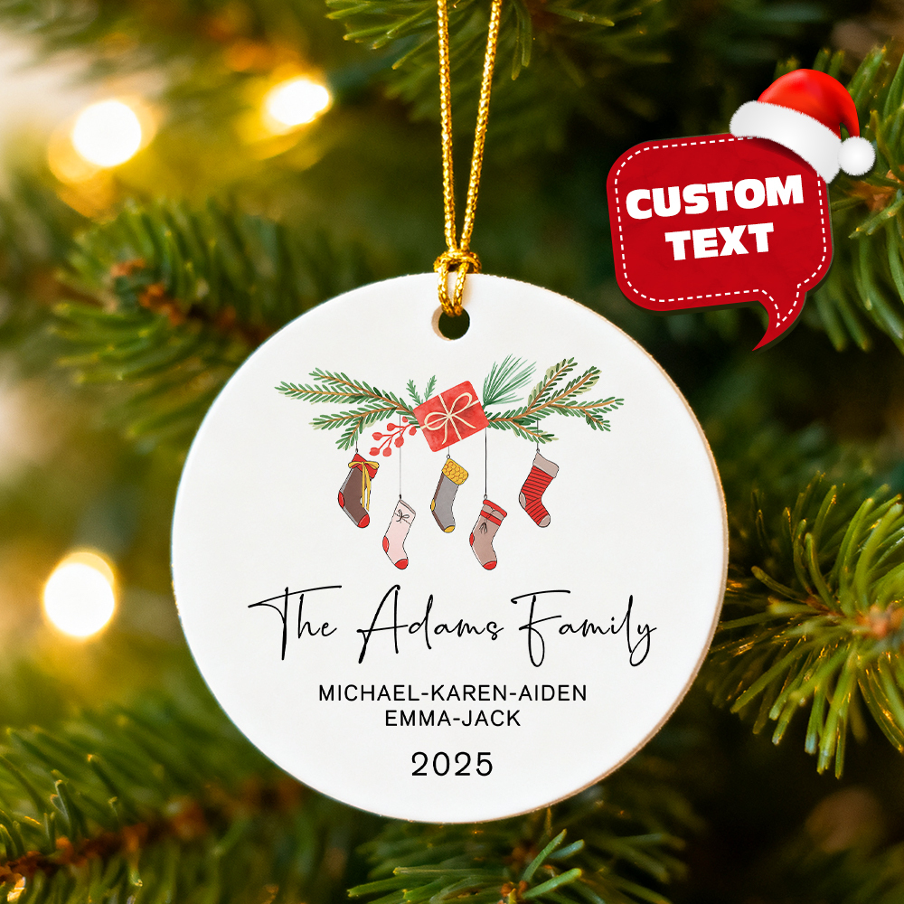Personalized Family Christmas Ornament Family Christmas Keepsake Family Socks Christmas Gift