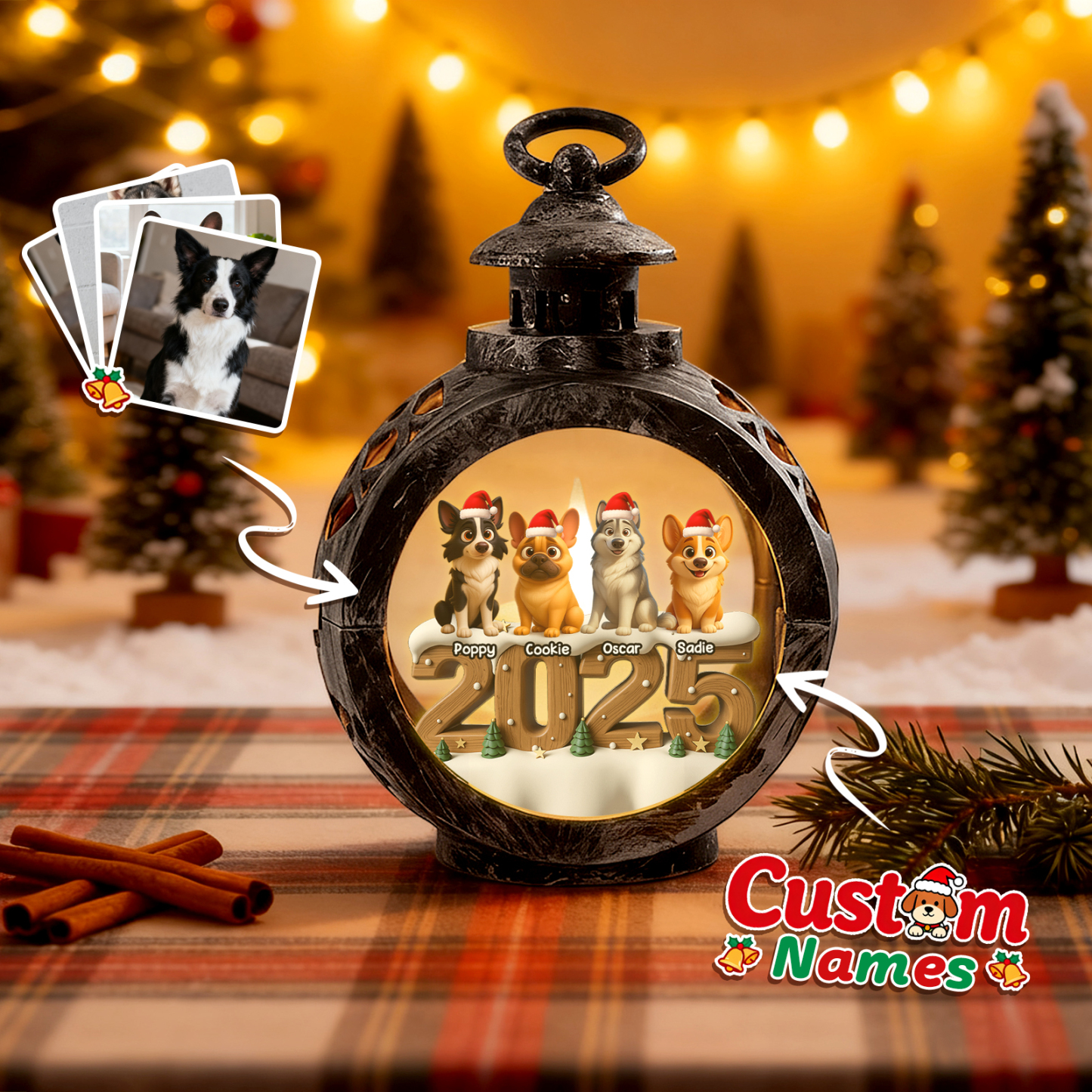 Custom 2025 Christmas Lantern Beside You Anime Photos Personalized Christmas Gifts for Pet Lovers - MyFaceSocksAU