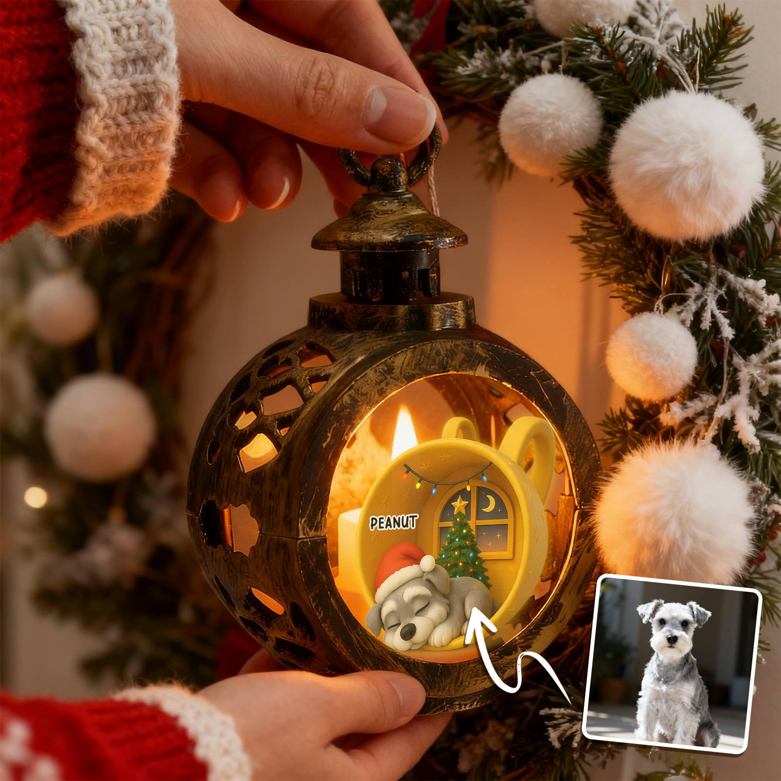 Custom 2025 Christmas Lantern Beside You Anime Photos Personalized Christmas Gifts for Pet Lovers