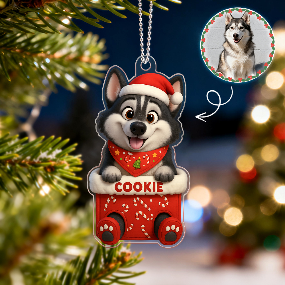 Custom Acrylic Car Hanger Pet Love In Stocking for Cute Dog Cats Christmas Gifts Lovely Gift In Memory of Your Pets Existence - MyFaceSocksAU