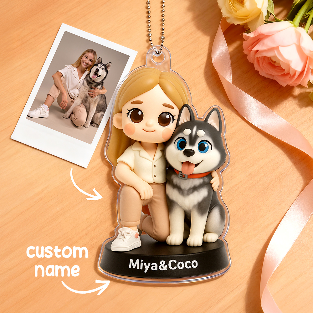 Custom Acrylic Car Hanger - Funny Gifts for Cute Pet Moment - Custom Gift for Boyfriend & Girlfriend Pet Lovers - MyFaceSocksAU