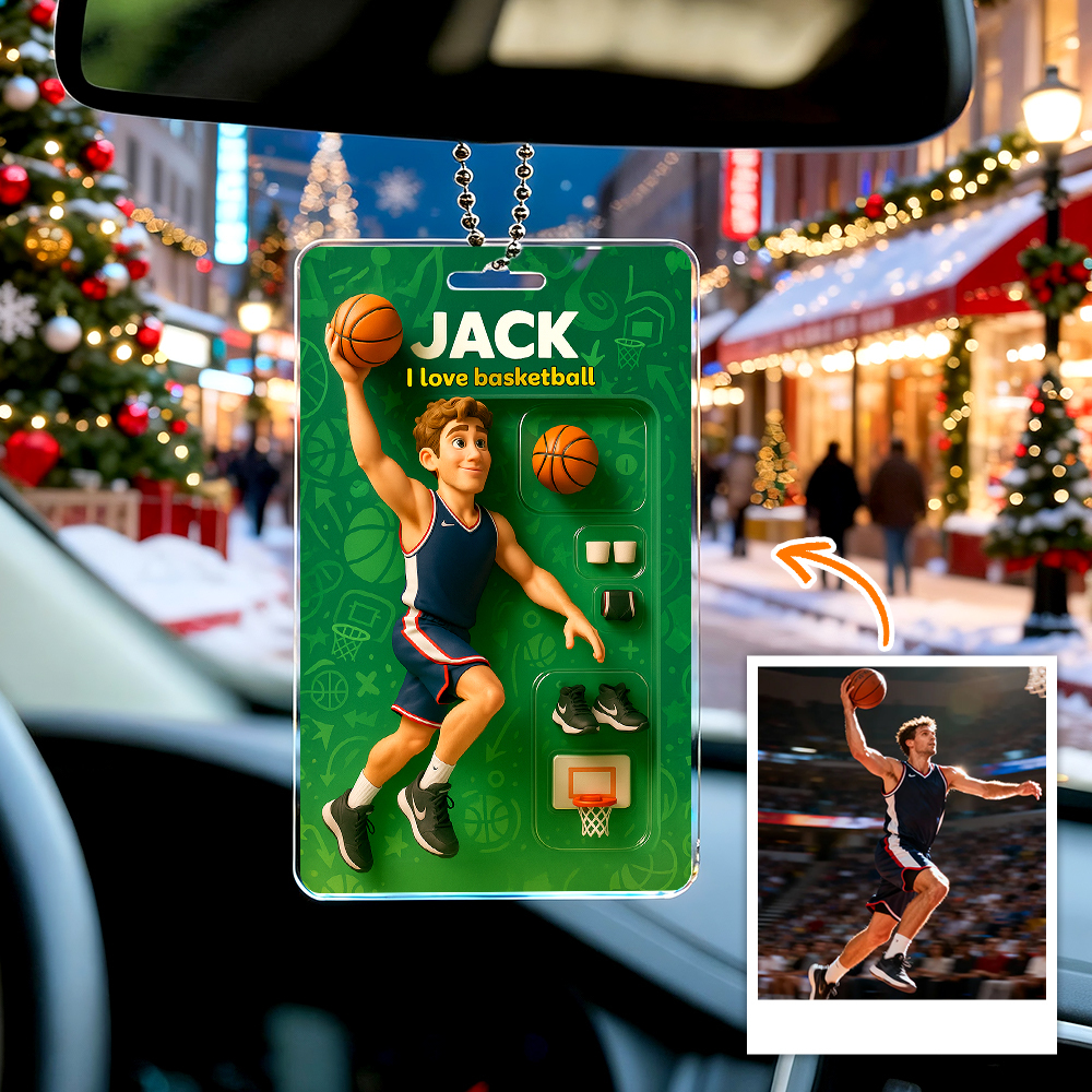 Custom Action Figure Pack Packaging Toy Box Style Art Gift Personalized Acrylic Car Hanger Gift for Mother 2D Printed Flat Design - MyFaceSocksAU