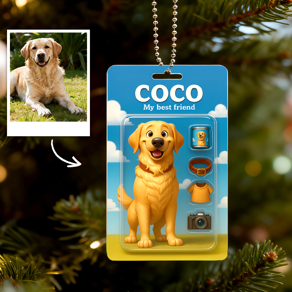 Custom Action Figure Pack Packaging Toy Box Style Art Gift Personalized Acrylic Car Hanger Gift for Mother 2D Printed Flat Design - MyFaceSocksAU