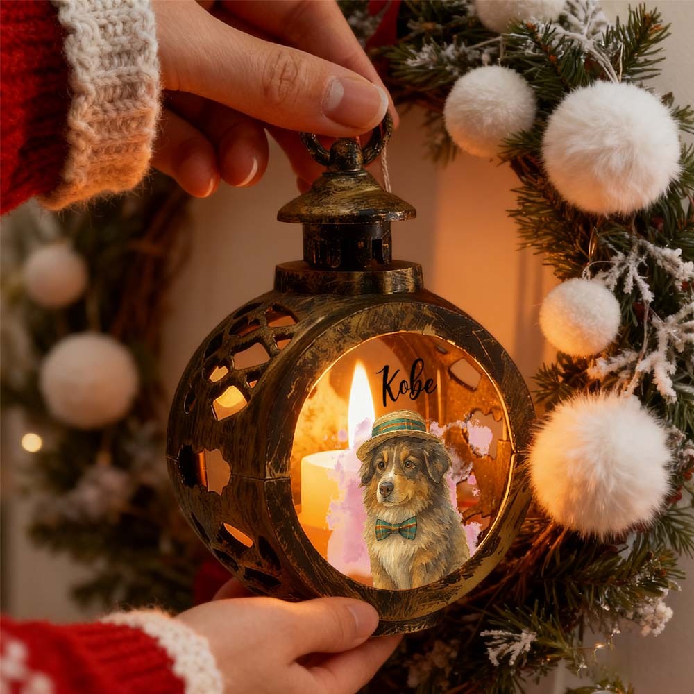 Custom Pet Photo Multiple Effects Available Lantern Ornament Personalized Custom 3D Effect Christmas Lantern - MyFaceSocksAU