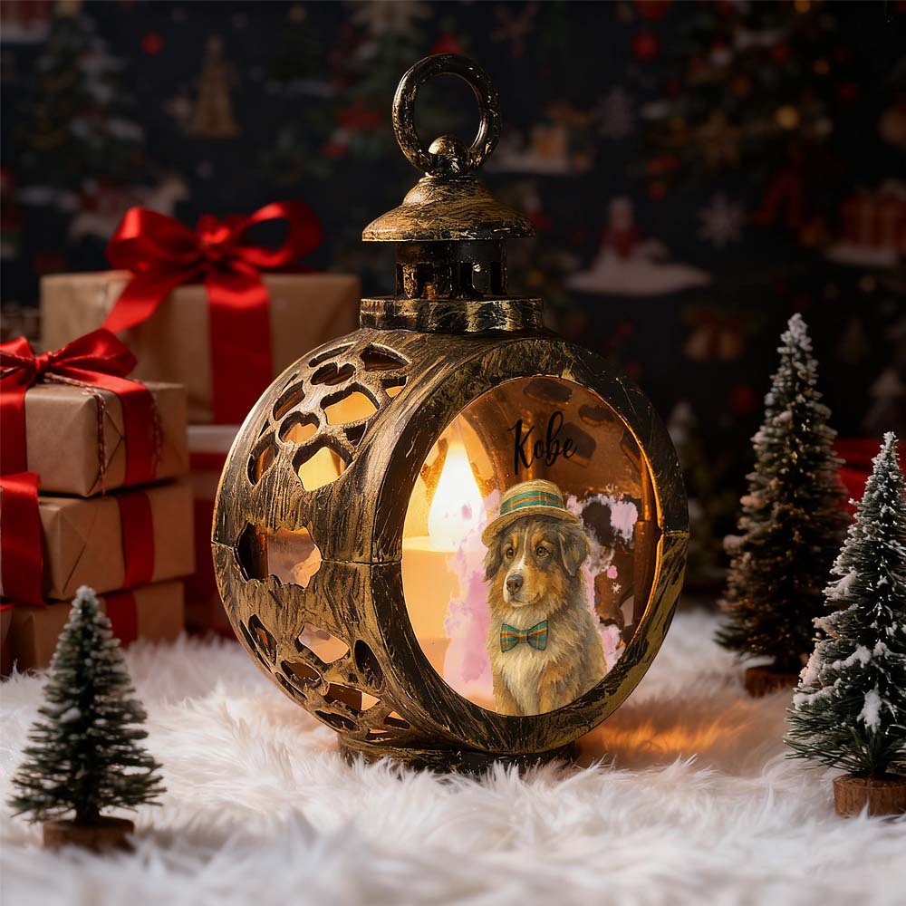 Custom Pet Photo Multiple Effects Available Lantern Ornament Personalized Custom 3D Effect Christmas Lantern - MyFaceSocksAU