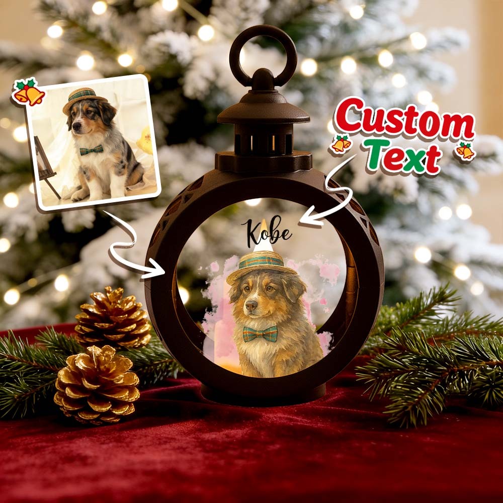 Custom Pet Photo Multiple Effects Available Lantern Ornament Personalized Custom 3D Effect Christmas Lantern - MyFaceSocksAU