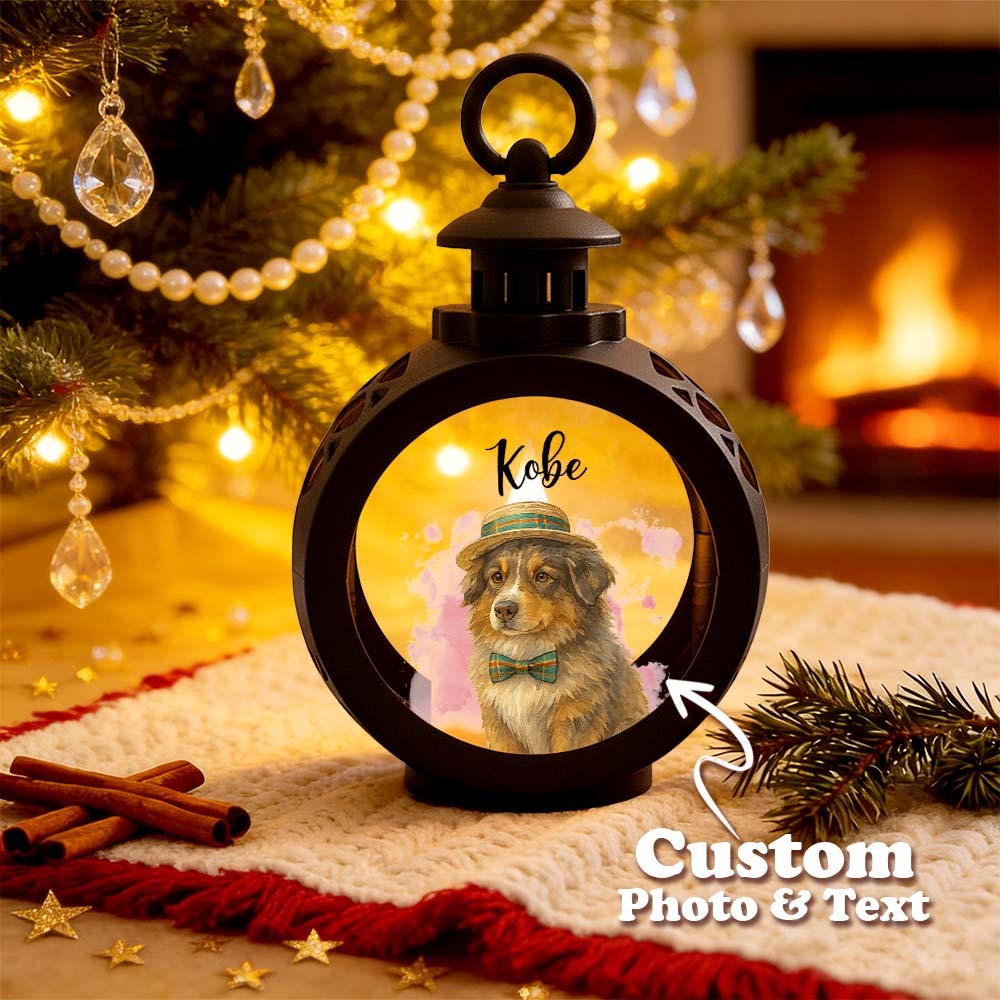 Custom Pet Photo Multiple Effects Available Lantern Ornament Personalized Custom 3D Effect Christmas Lantern - MyFaceSocksAU