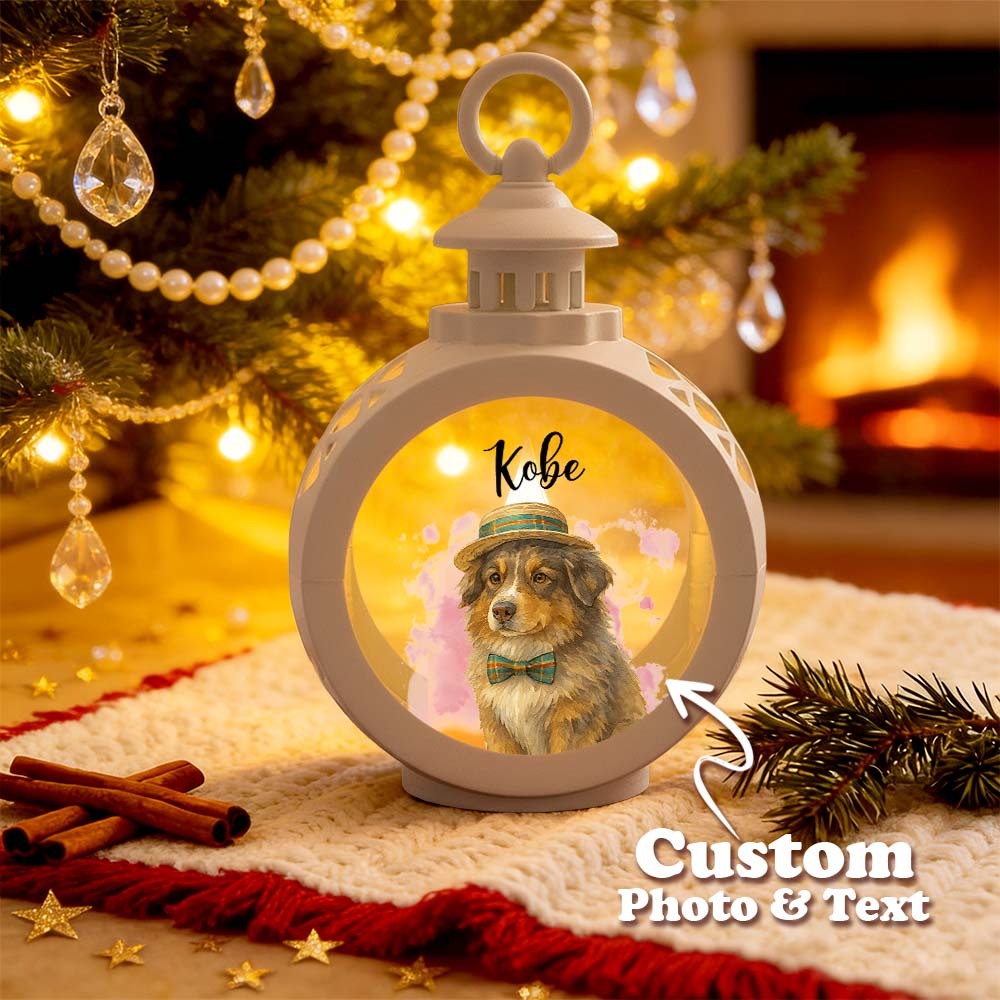 Custom Pet Photo Multiple Effects Available Lantern Ornament Personalized Custom 3D Effect Christmas Lantern - MyFaceSocksAU