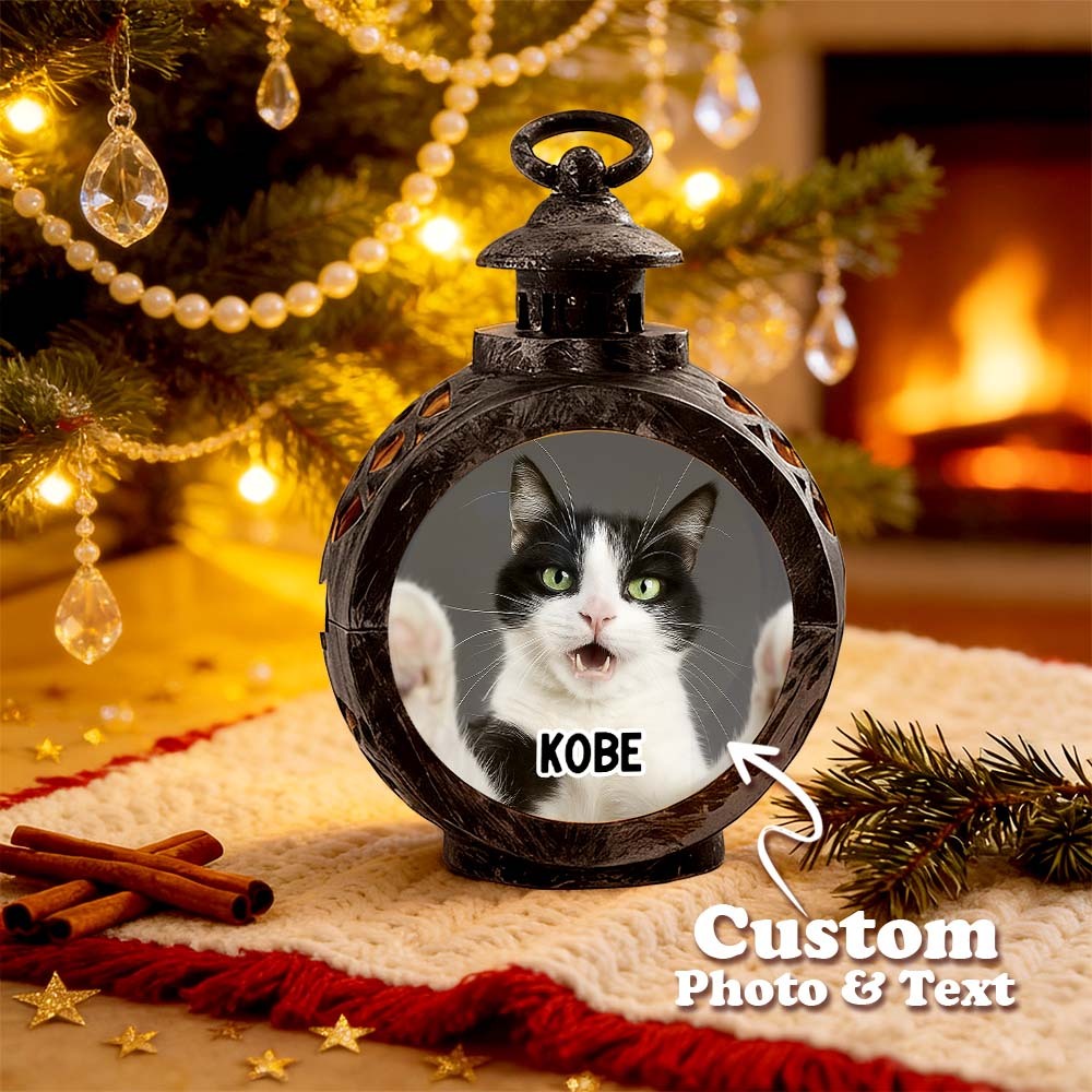 Custom Pet Photo Multiple Effects Available Lantern Ornament Personalized Custom 3D Effect Christmas Lantern - MyFaceSocksAU