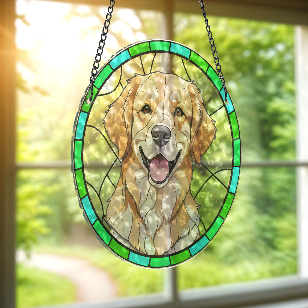 Custom dog Portrait Art Suncatcher,Custom Pet Portrait,Stained Glass Dog Memorial,Custom Dog Portrait from Photo,Indoor Decor,SunCatcher