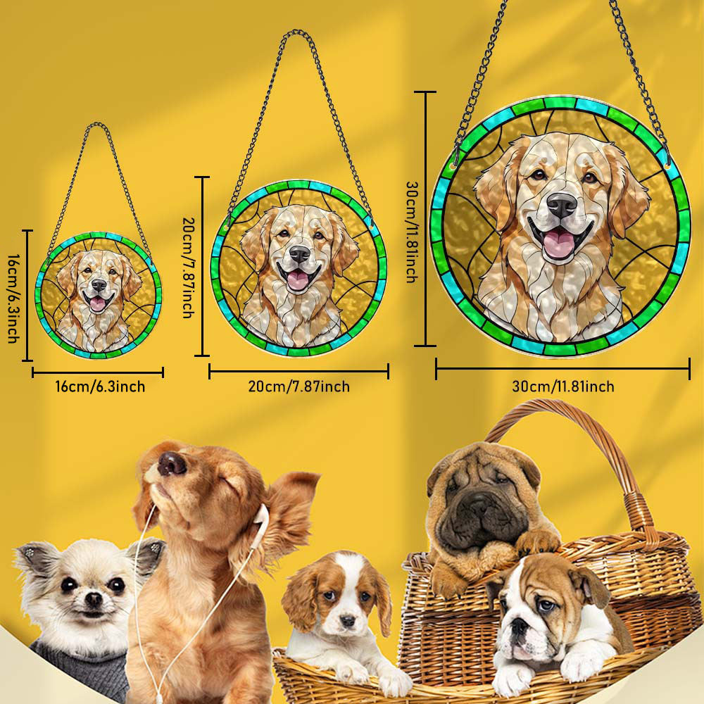 Custom dog Portrait Art Suncatcher,Custom Pet Portrait,Stained Glass Dog Memorial,Custom Dog Portrait from Photo,Indoor Decor,SunCatcher