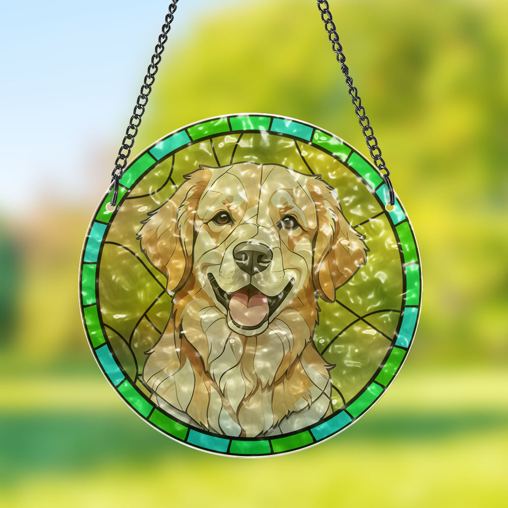 Custom dog Portrait Art Suncatcher,Custom Pet Portrait,Stained Glass Dog Memorial,Custom Dog Portrait from Photo,Indoor Decor,SunCatcher