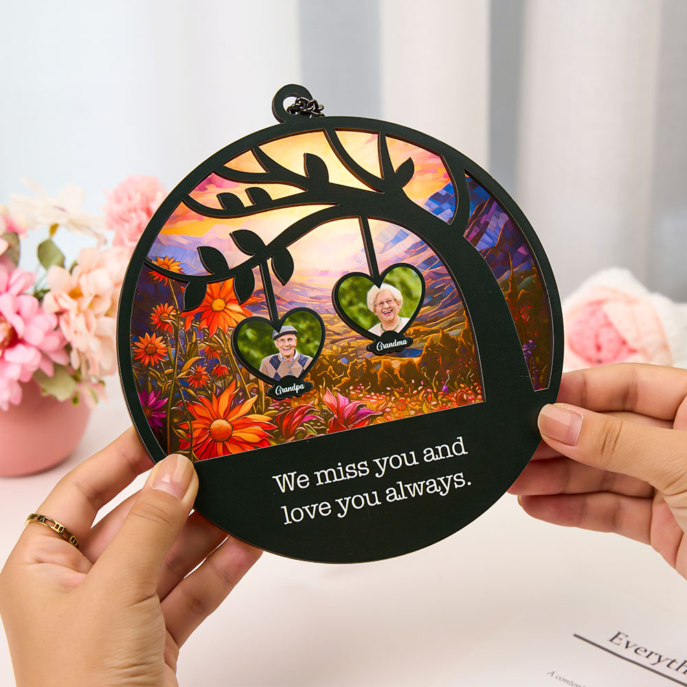 Sympathy Gift, Memorial Suncatcher Personalized, Custom Memorial Photo, Sympathy Gift, Custom Portrait Photo, In Loving Memory, Loss Of Mom-MyFaceSocksAu