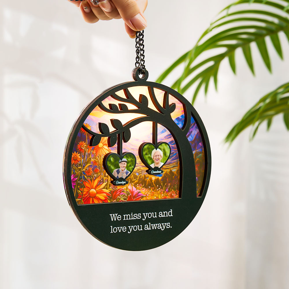 Sympathy Gift, Memorial Suncatcher Personalized, Custom Memorial Photo, Sympathy Gift, Custom Portrait Photo, In Loving Memory, Loss Of Mom-MyFaceSocksAu