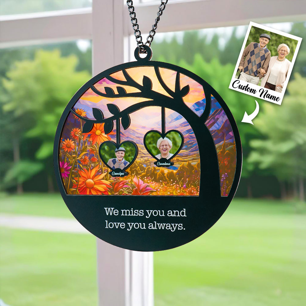 Sympathy Gift, Memorial Suncatcher Personalized, Custom Memorial Photo, Sympathy Gift, Custom Portrait Photo, In Loving Memory, Loss Of Mom-MyFaceSocksAu