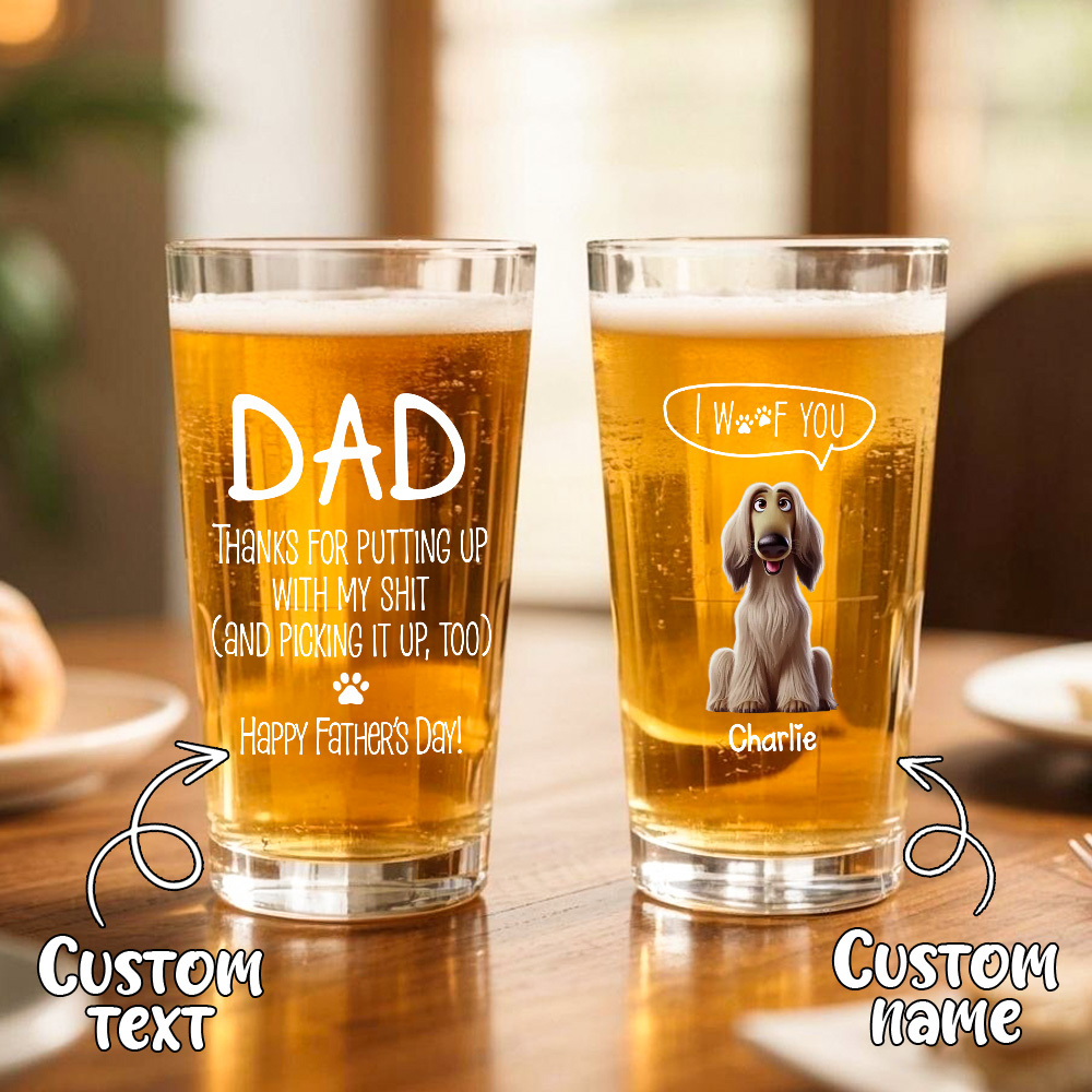 Fathers Day Gift Cup Personalized Gifts For Dad Gift Dad Birthday Gift, Personalised Beer Glass, The Day You Became My Dad - MyFaceSocksAU