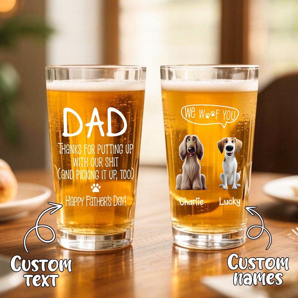 Fathers Day Gift Cup Personalized Gifts For Dad Gift Dad Birthday Gift, Personalised Beer Glass, The Day You Became My Dad - MyFaceSocksAU