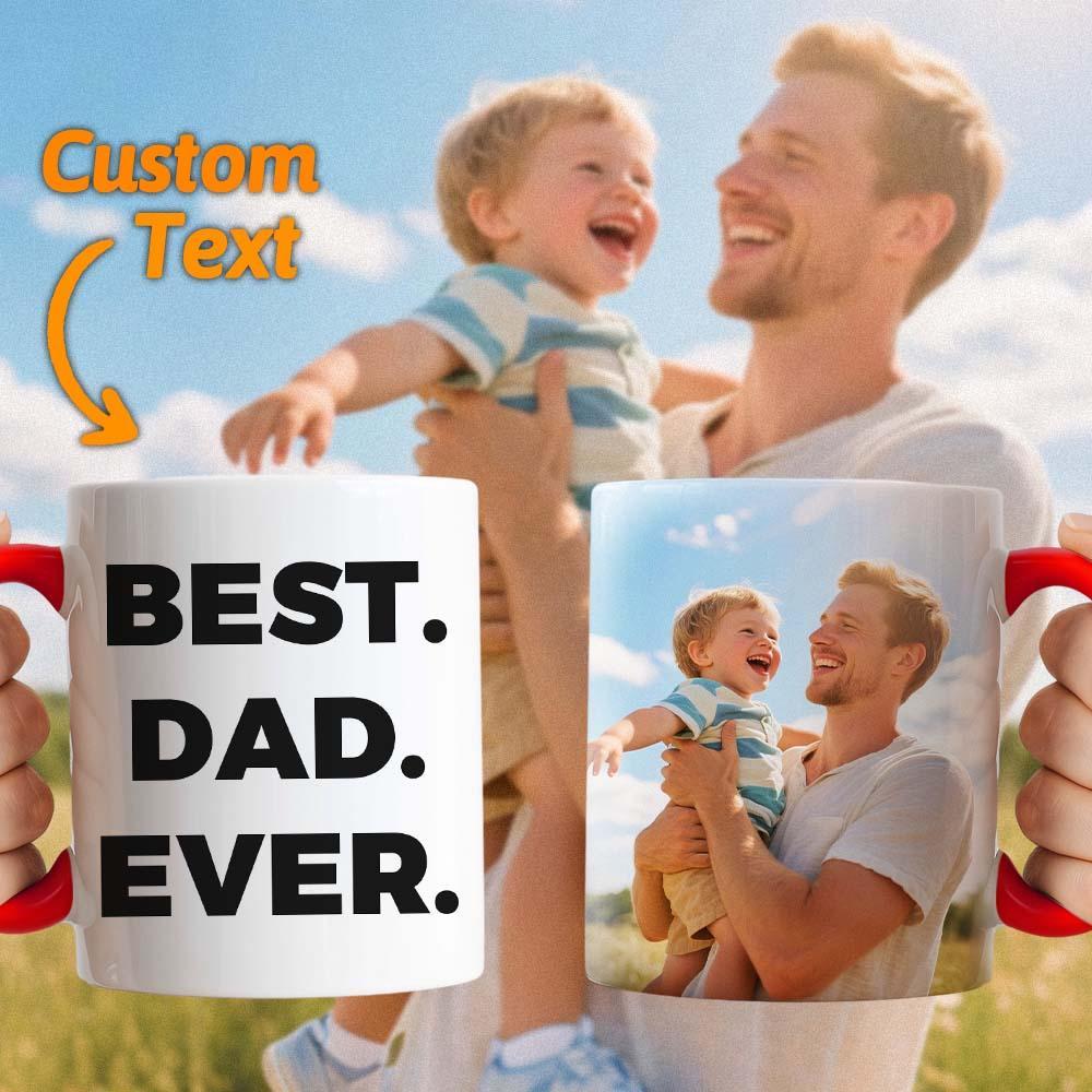Custom Dad Photo and Text Mug Gift Fathers Day Gift Idea