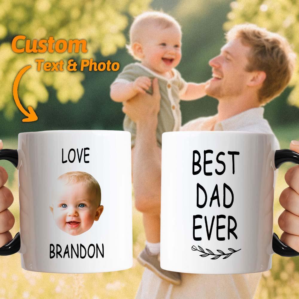 Custom Dad Photo Mug Best Dad Ever Coffee Cup Personalized Father’s Day Gift Idea