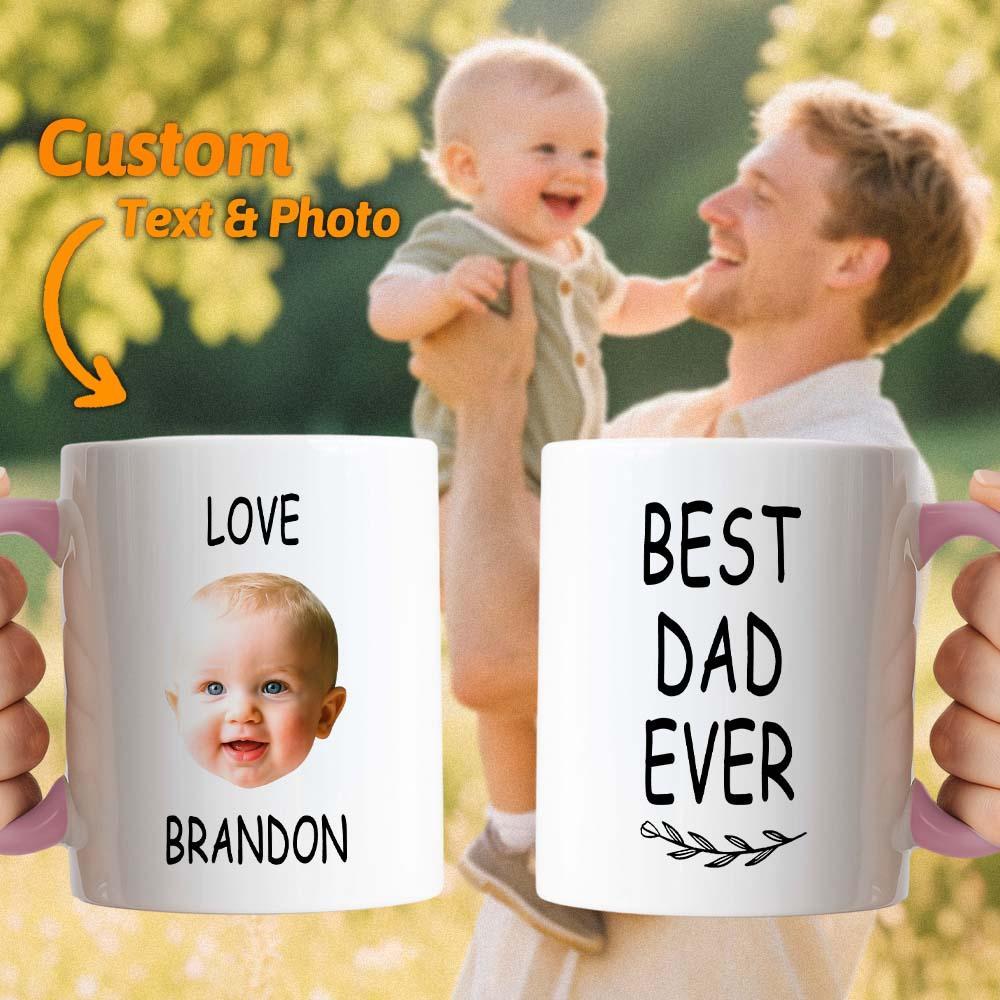 Custom Dad Photo Mug Best Dad Ever Coffee Cup Personalized Father’s Day Gift Idea