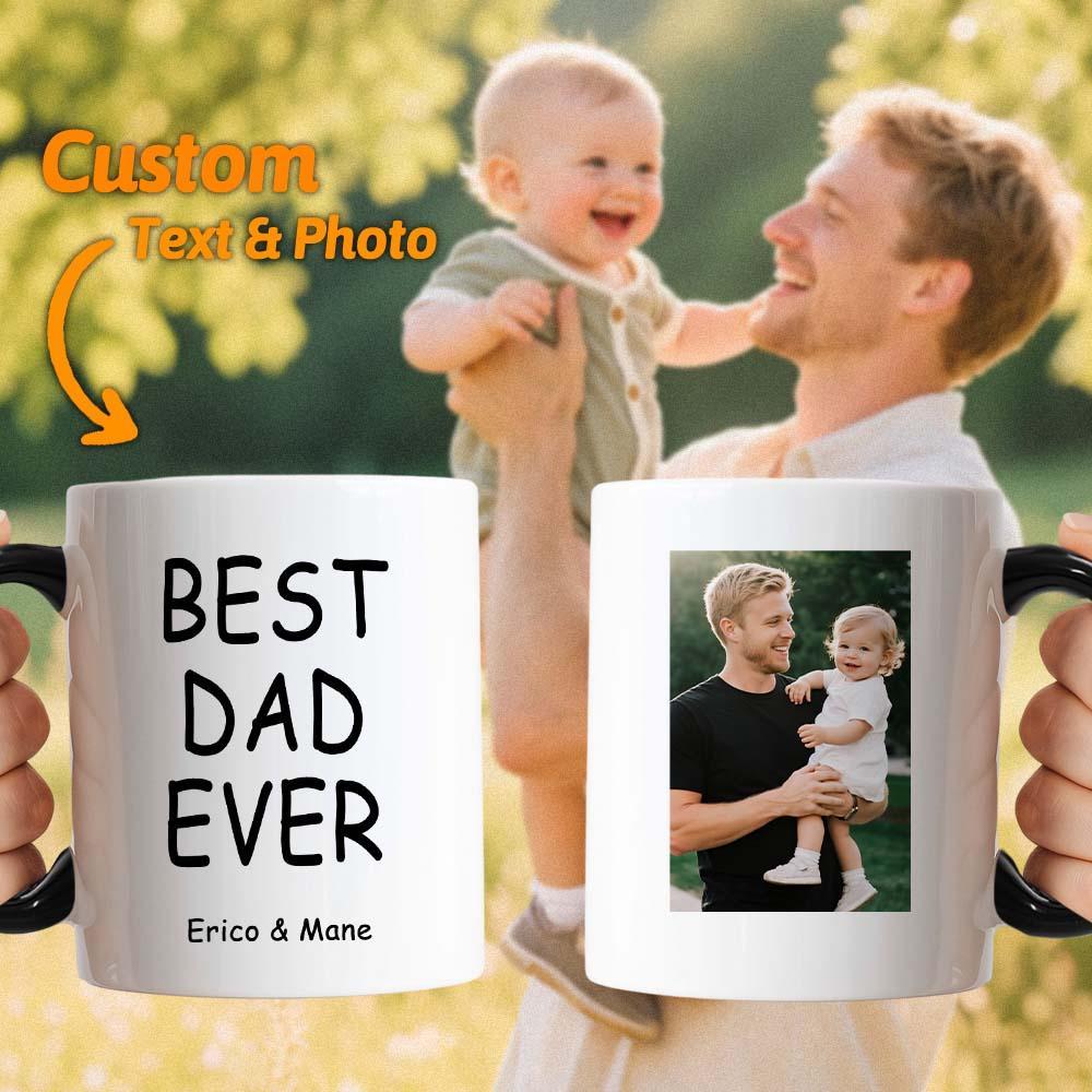 Custom Dad Photo Mug Best Dad Ever Coffee Cup Personalized Father’s Day Gift Idea