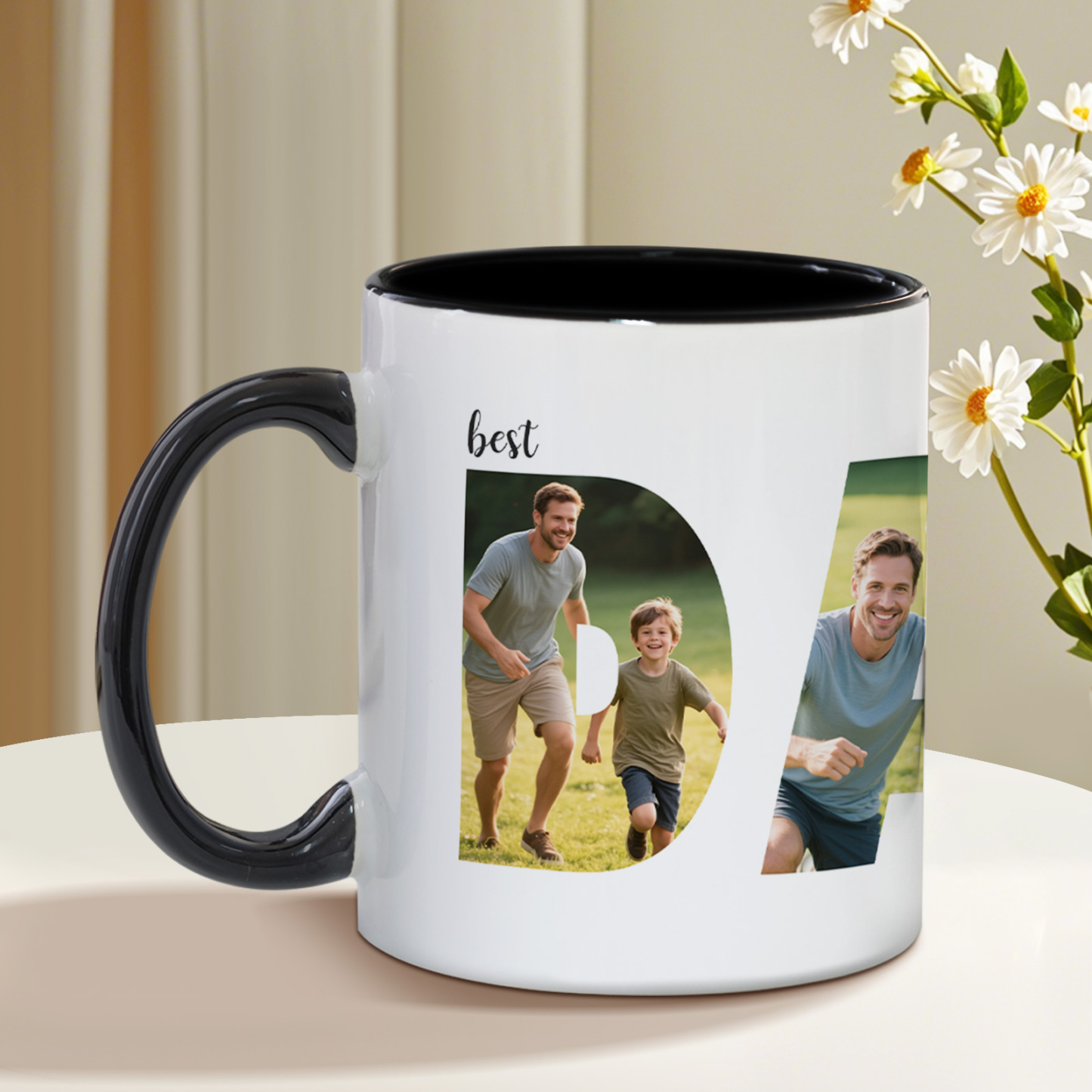 Personalized Photo Mug For Dad, Custom Fathers Day Cup, Photo Collage Mug, Dad Birthday Gift, Father Gift From Son Daughter Wife, Dad Mug