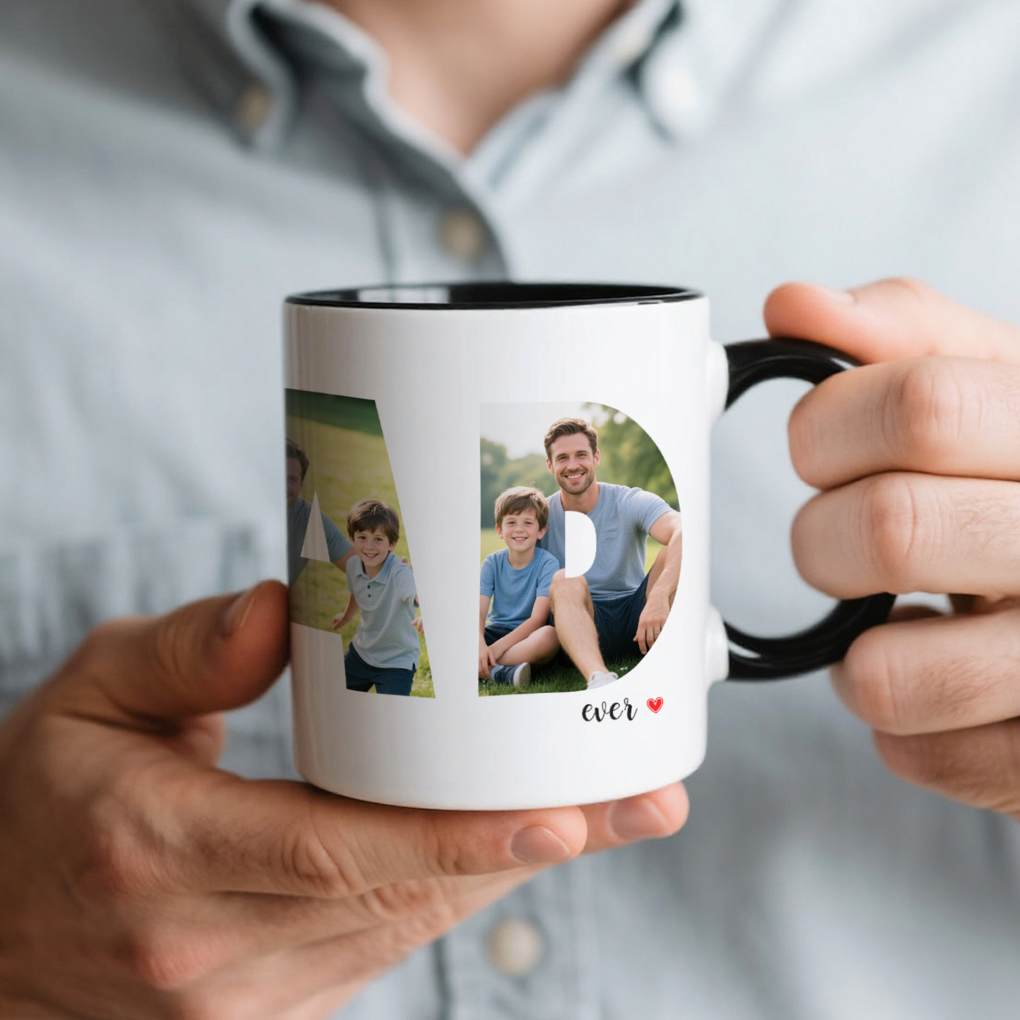 Personalized Photo Mug For Dad, Custom Fathers Day Cup, Photo Collage Mug, Dad Birthday Gift, Father Gift From Son Daughter Wife, Dad Mug