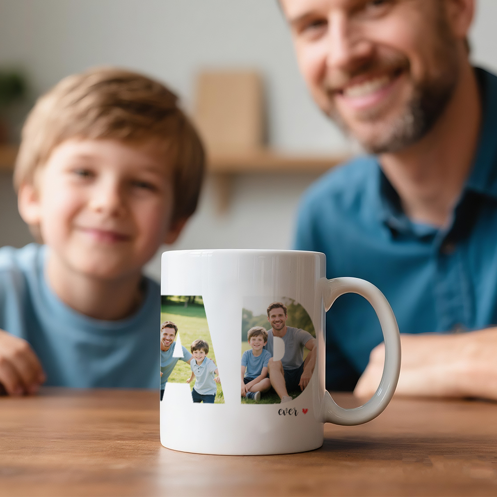 Personalized Photo Mug For Dad, Custom Fathers Day Cup, Photo Collage Mug, Dad Birthday Gift, Father Gift From Son Daughter Wife, Dad Mug