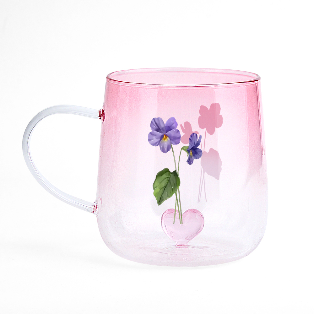 You Are The Most Beautiful Flower Personalized Custom Pink Gradient Glass Mug - MyFaceSocksAU