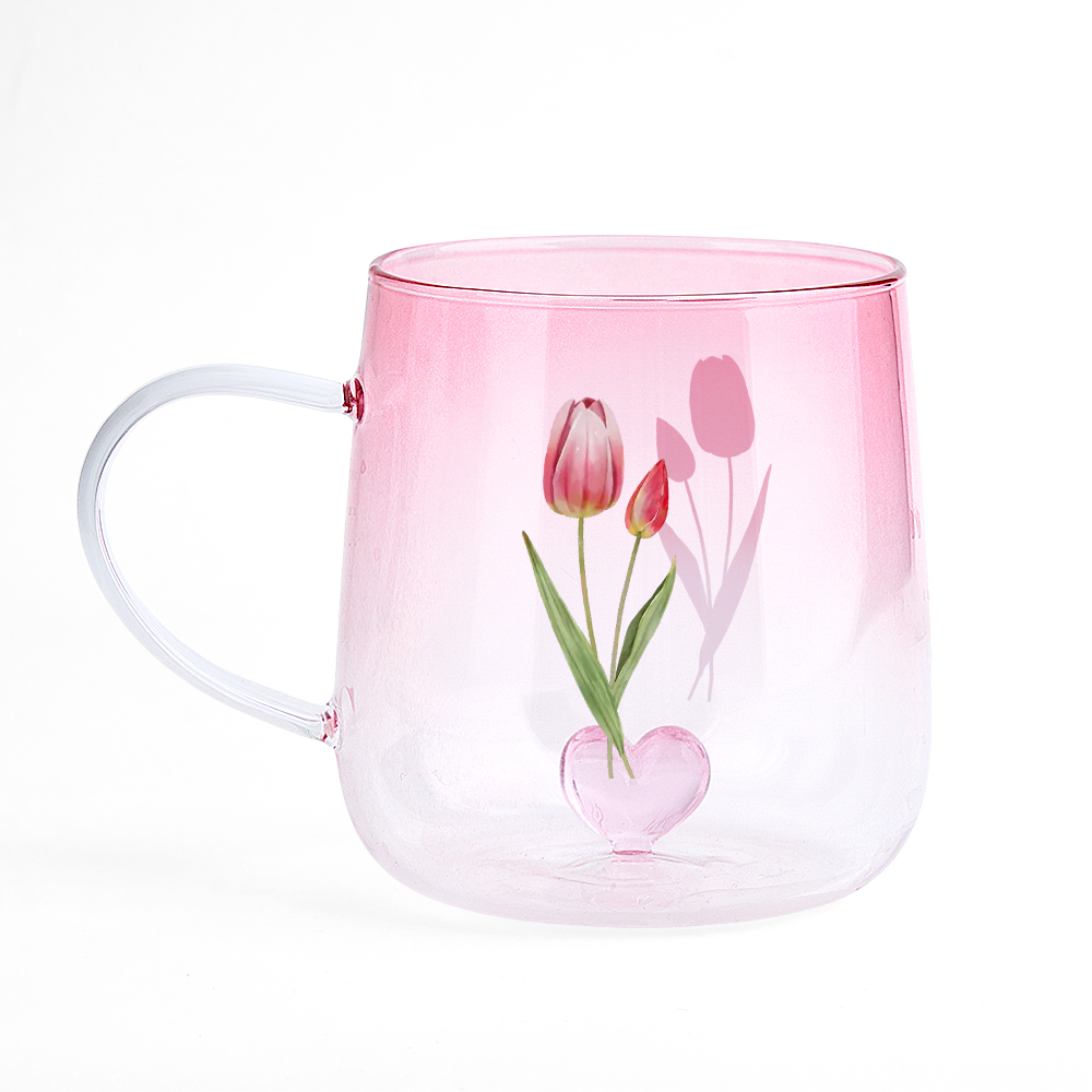 You Are The Most Beautiful Flower Personalized Custom Pink Gradient Glass Mug - MyFaceSocksAU