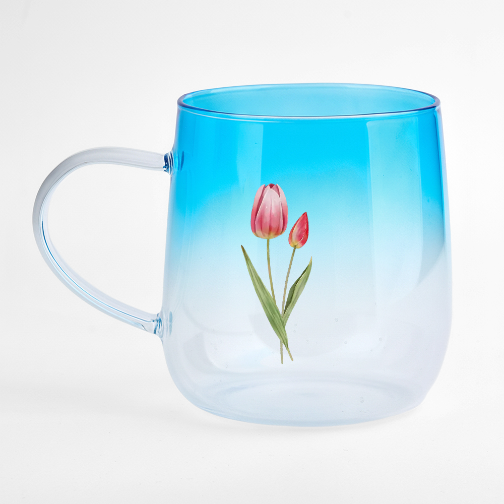 You Are The Most Beautiful Flower Personalized Custom Pink Gradient Glass Mug - MyFaceSocksAU