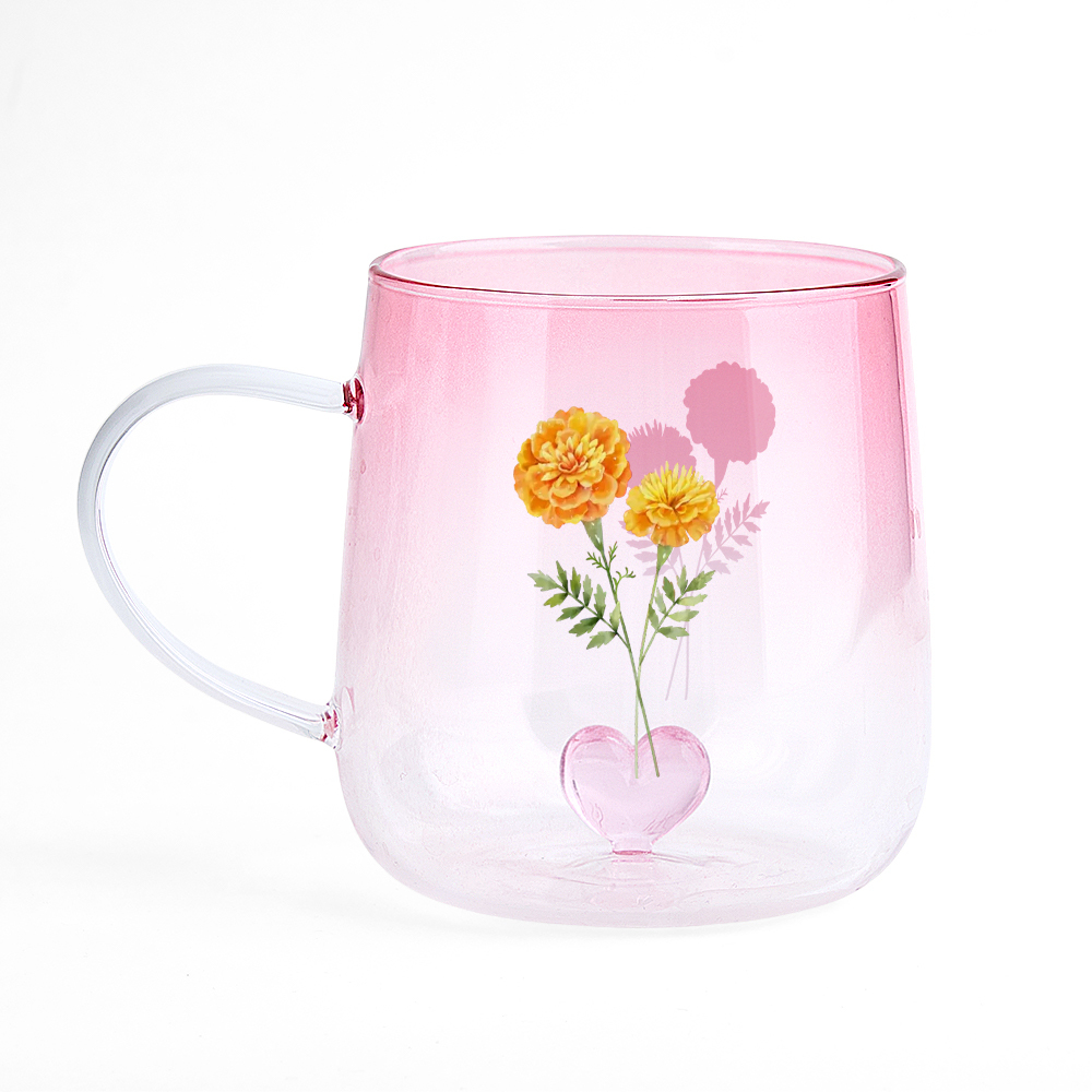 You Are The Most Beautiful Flower Personalized Custom Pink Gradient Glass Mug - MyFaceSocksAU
