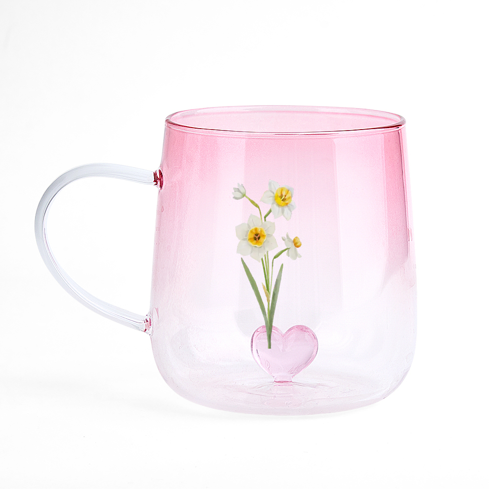 You Are The Most Beautiful Flower Personalized Custom Pink Gradient Glass Mug - MyFaceSocksAU