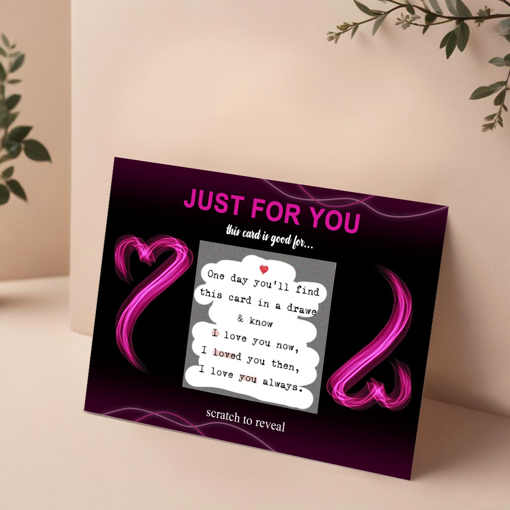 Scratch Valentines Day Card, Love Coupons, Love Note Scratch Off Cards Valentine's Day Anniversary Greeting Card, DIY Valentines, Romantic Gifts for Husband, Wife, Lovers, Kids-MyFaceSocksAu