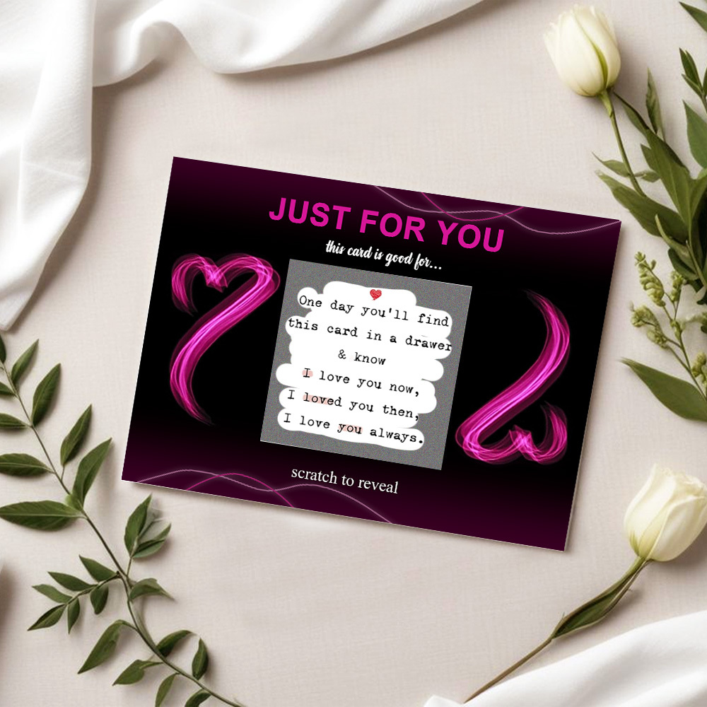 Scratch Valentines Day Card, Love Coupons, Love Note Scratch Off Cards Valentine's Day Anniversary Greeting Card, DIY Valentines, Romantic Gifts for Husband, Wife, Lovers, Kids-MyFaceSocksAu