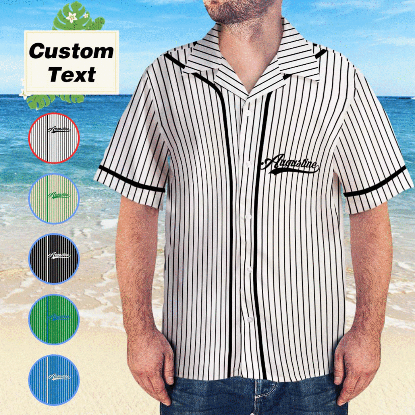 Custom Name Hawaiian Shirt For Sport Lover Baseball Jersey Shirt