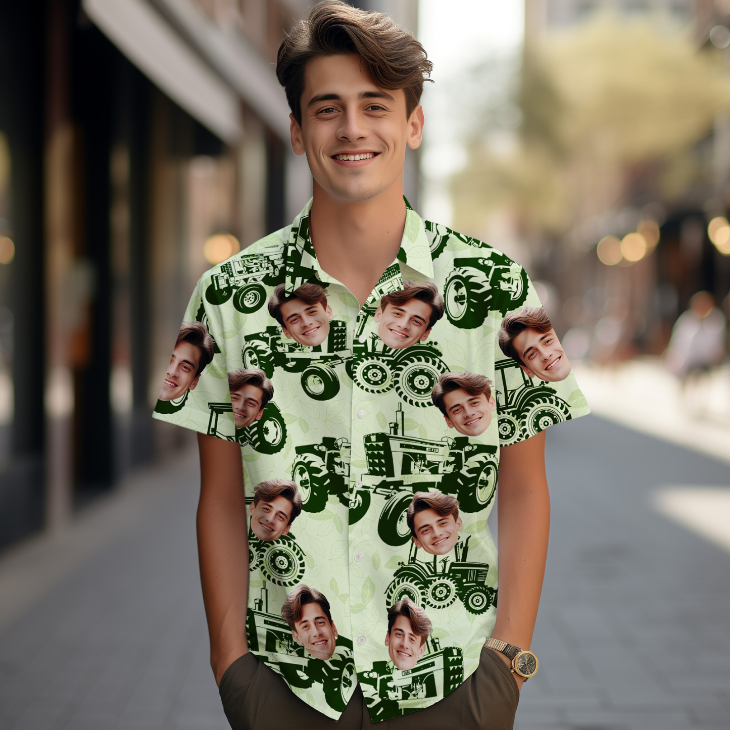 Custom Men Hawaiian Shirts Vintage Element Car Face Hawaiian Shirt For Men Aloha Shirt Gift - MyFaceSocksAU