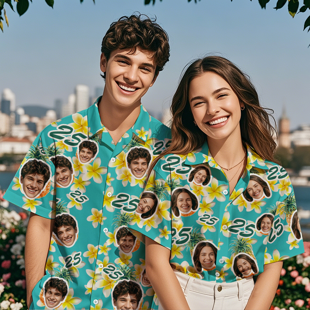 Custom Hawaiian Shirt Birthday Gifts Photo & Age Hawaiian Shirt Funny Party Shirts - MyFaceSocksAU