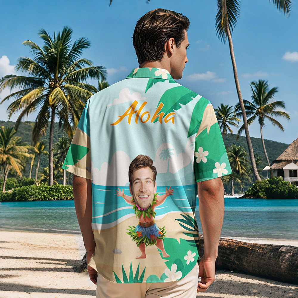 Custom Face Funny Hawaiian Shirt Personalized Tropical Photo Hawaiian Shirts - MyFaceSocksAU